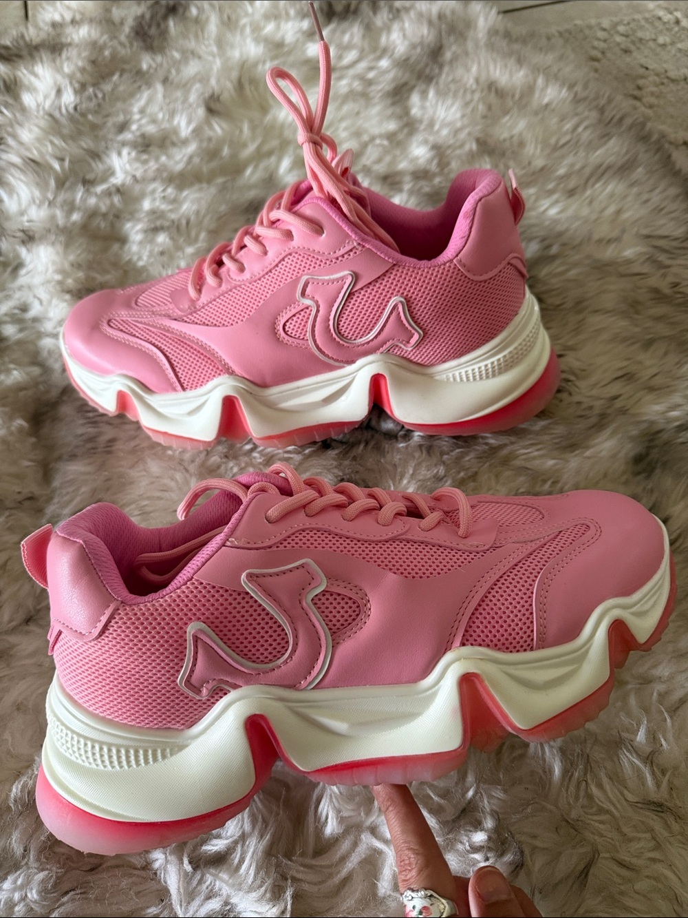 True religion RORY designer Chunky comfort Pink Women's LA fashion sneakers 10